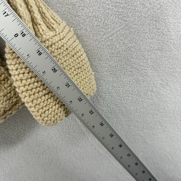 Vintage Fisherman Sweater Women's Small / Medium Beige Tan Cardigan thick 90s - Picture 5 of 8